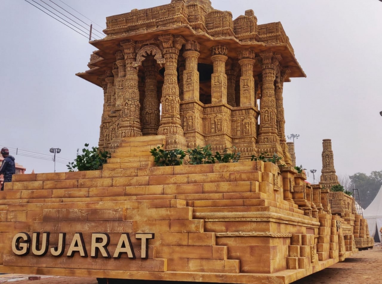 Gujarat's tableau in the Republic Day parade in Delhi: Sun Temple of Modhera